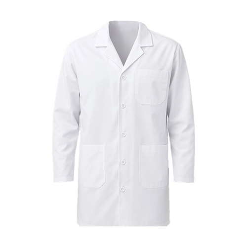 Unisex İş Önlüğü Düğmeli Beyaz