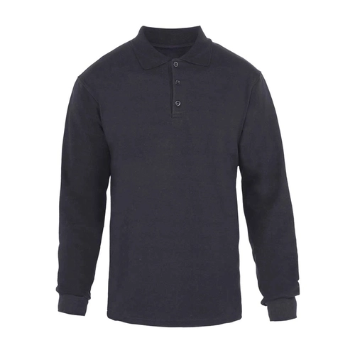 Polo Yaka 2 İplik Sweatshirt Siyah
